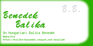 benedek balika business card